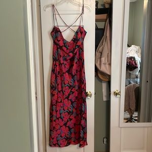Top Shop Silk Floral Slip Dress